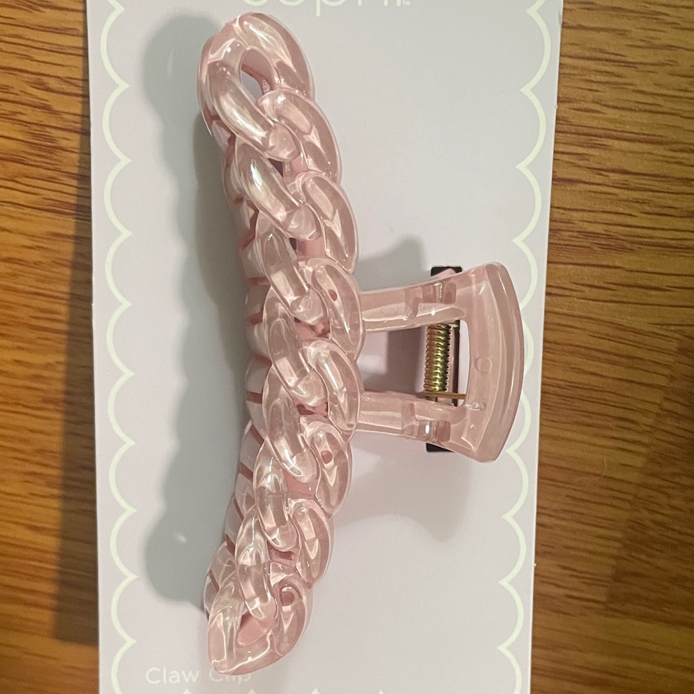 Pink Braided Hair Claw Clip